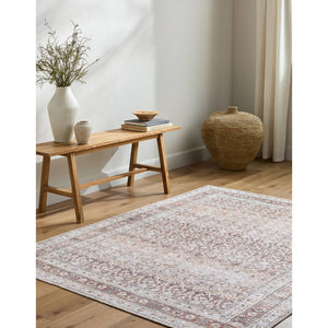 Zehra Traditional Brown Washable Area Rug