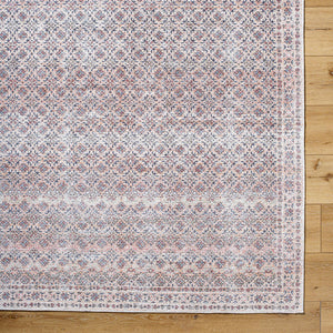 Roneisha Traditional Eggplant Washable Area Rug