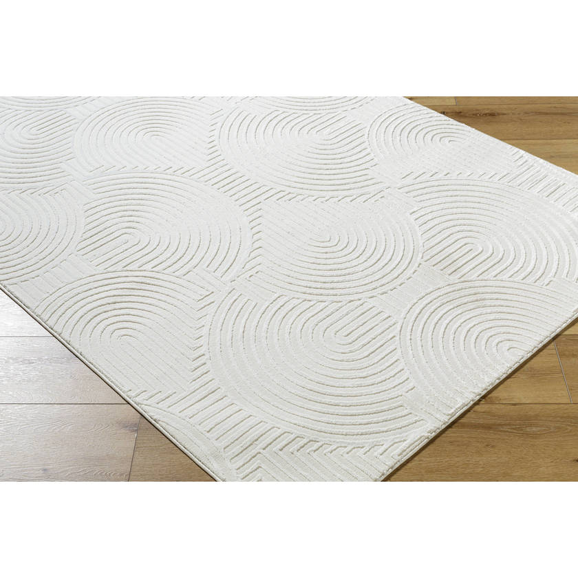 Ramsay Modern Cream/Ivory Washable Area Rug