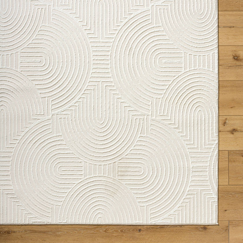 Ramsay Modern Cream/Ivory Washable Area Rug