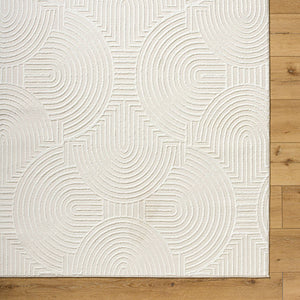 Ramsay Modern Cream/Ivory Washable Area Rug