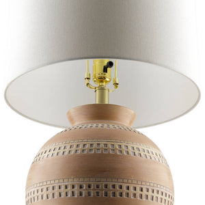 Dino Traditional Brick/White Table Lamp