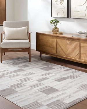 Rison Modern Light Beige Area Rug