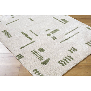 Shareef Modern Grass Green Washable Area Rug
