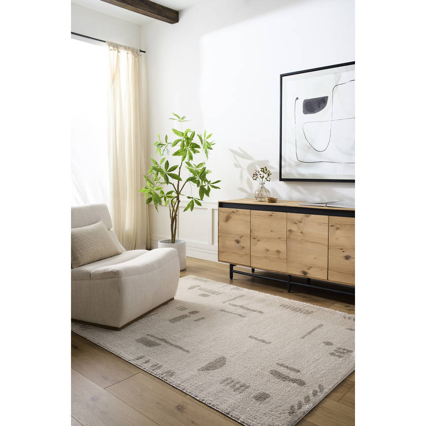 Shareef Modern Medium Gray Washable Area Rug