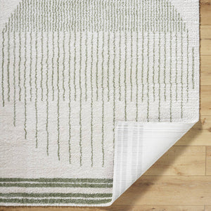 Lyndsi Global Grass Green Washable Area Rug