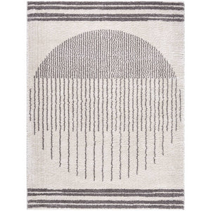 Lyndsi Global Charcoal Washable Area Rug
