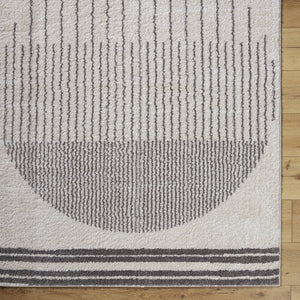 Lyndsi Global Charcoal Washable Area Rug