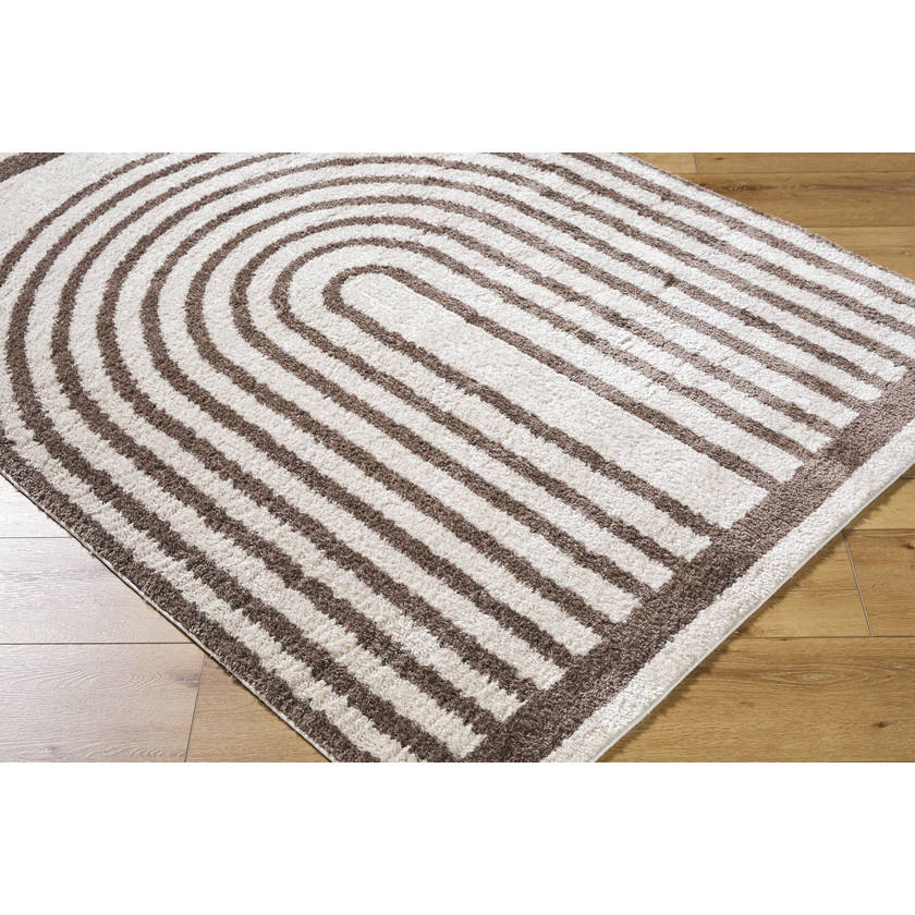Larita Modern Dark Brown Washable Area Rug