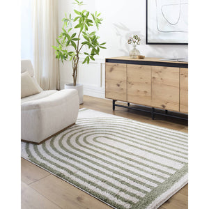 Larita Modern Grass Green Washable Area Rug