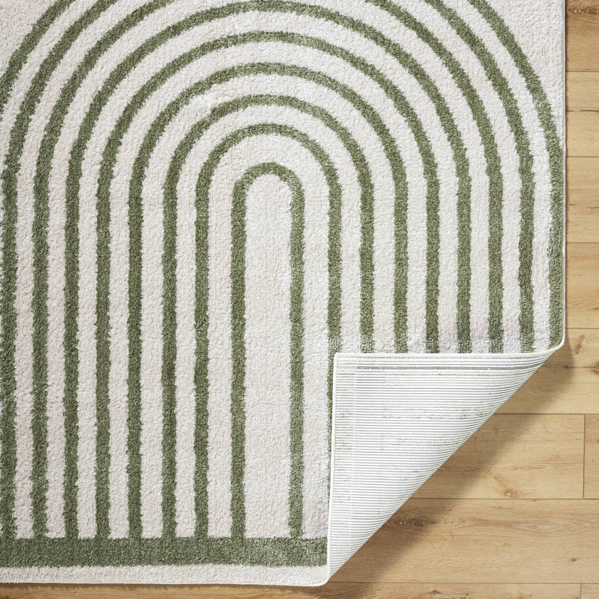 Larita Modern Grass Green Washable Area Rug