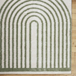 Larita Modern Grass Green Washable Area Rug