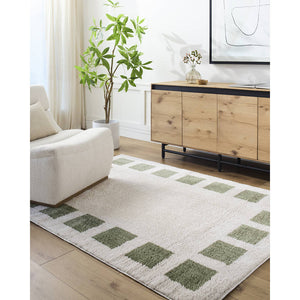 Tameka Modern Grass Green Washable Area Rug
