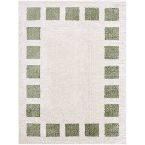 Tameka Modern Grass Green Washable Area Rug