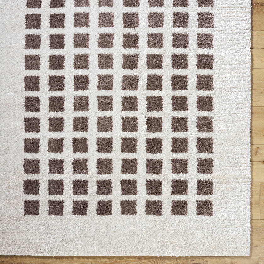 Noam Modern Dark Brown Washable Area Rug