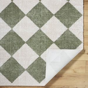 Jason Modern Grass Green Washable Area Rug