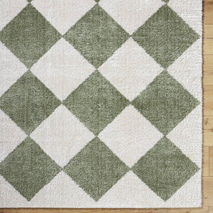 Jason Modern Grass Green Washable Area Rug