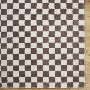 Shera Modern Dark Brown Washable Area Rug