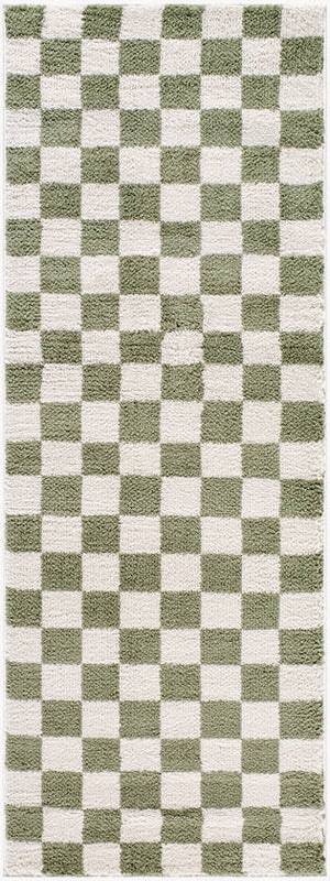 Shera Modern Grass Green Washable Area Rug