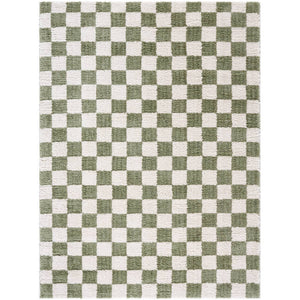 Shera Modern Grass Green Washable Area Rug