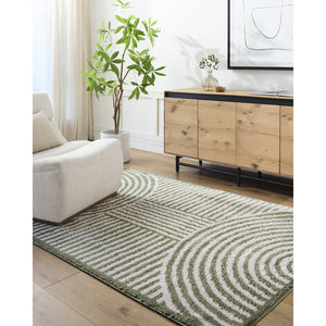 Marcela Modern Grass Green Washable Area Rug