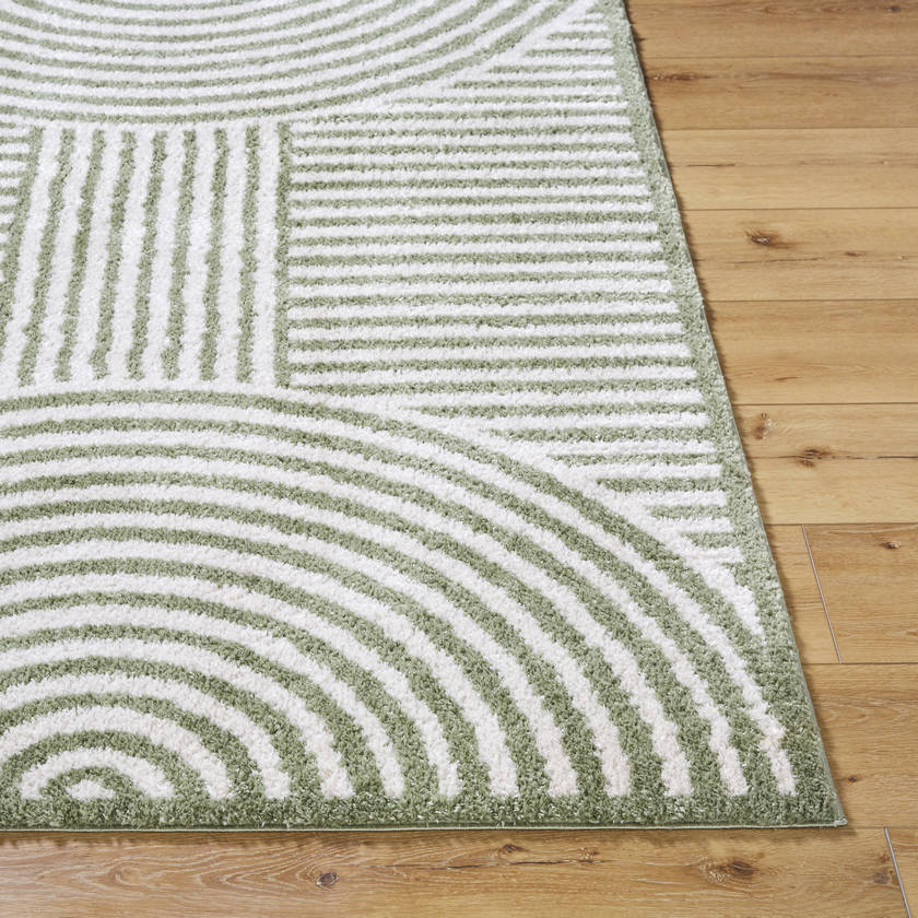 Marcela Modern Grass Green Washable Area Rug