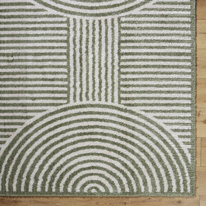 Marcela Modern Grass Green Washable Area Rug