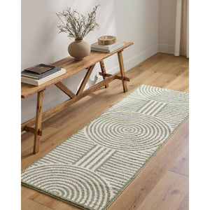 Marcela Modern Grass Green Washable Area Rug