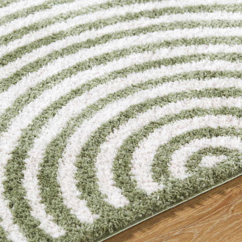 Marcela Modern Grass Green Washable Area Rug