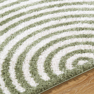 Marcela Modern Grass Green Washable Area Rug
