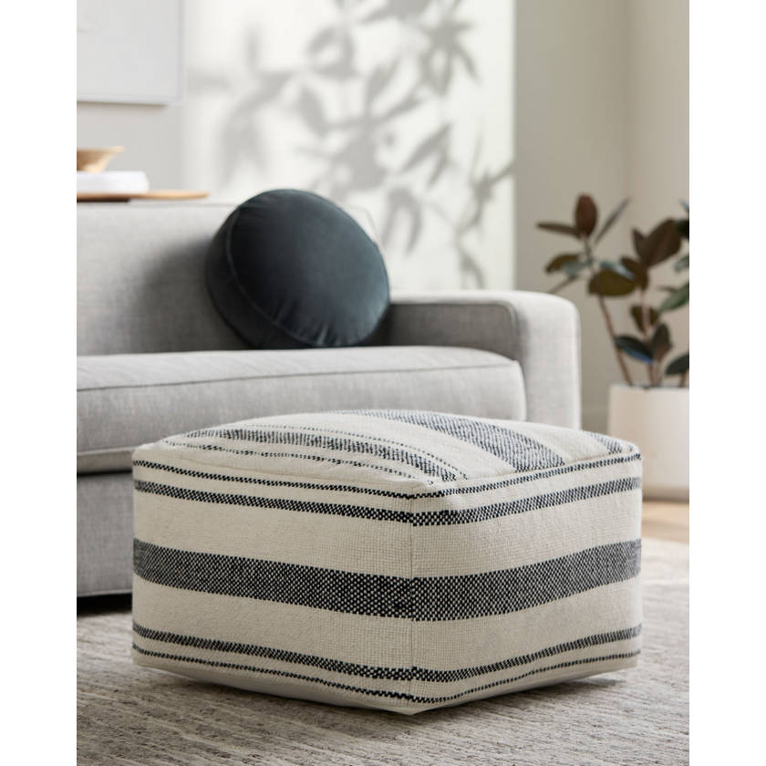 Nehemiah Cream/Black Pouf