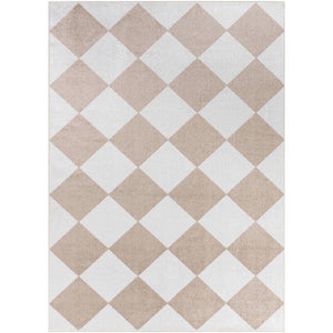 Senior Modern Light Brown Washable Area Rug