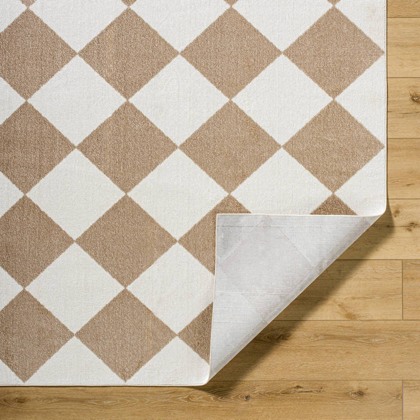 Senior Modern Light Brown Washable Area Rug