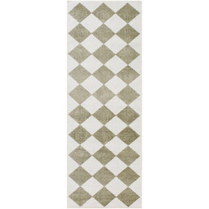 Senior Modern Dusty Sage Washable Area Rug