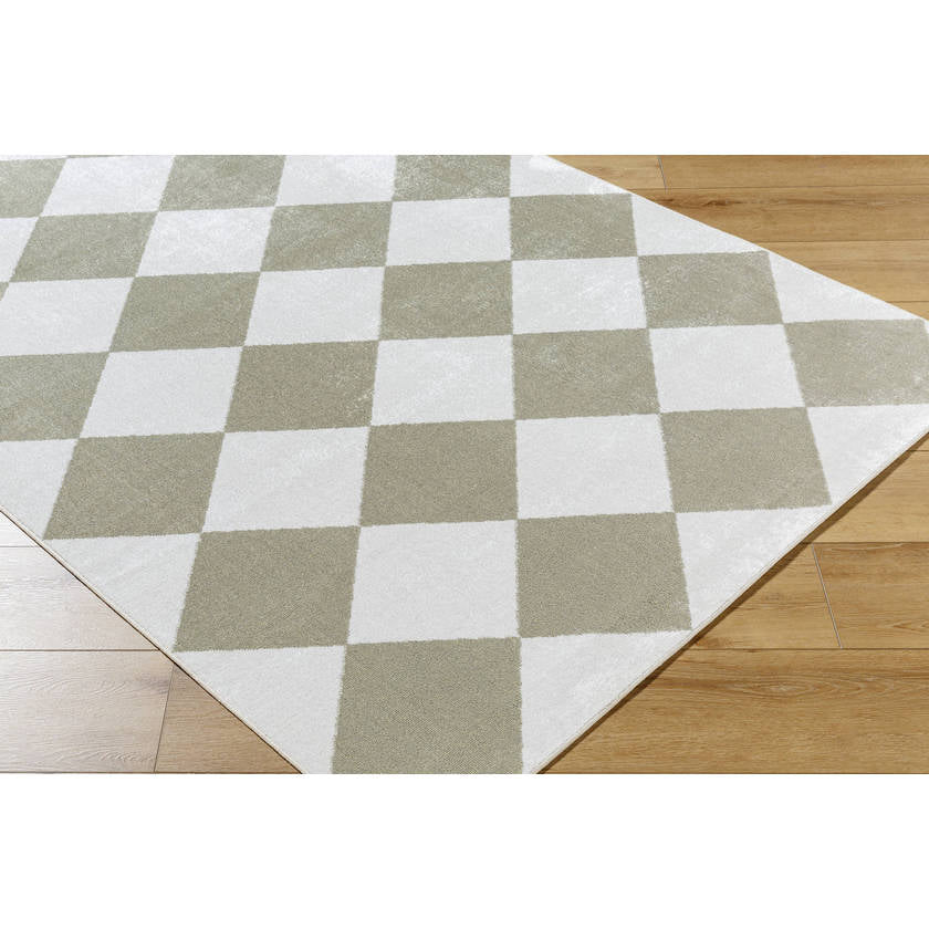 Senior Modern Dusty Sage Washable Area Rug