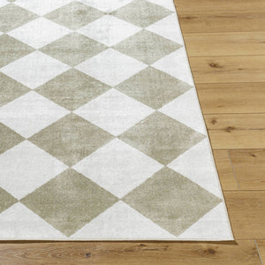 Senior Modern Dusty Sage Washable Area Rug