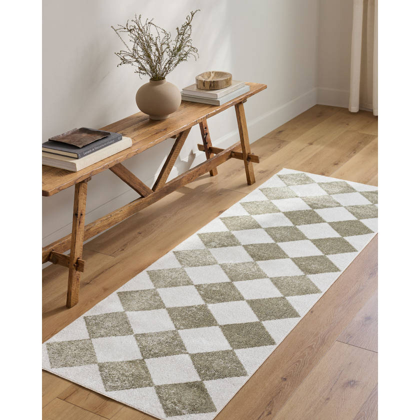 Senior Modern Dusty Sage Washable Area Rug