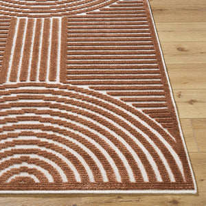 Carter Lake Modern Rust Washable Area Rug