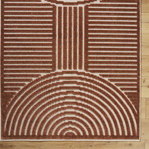 Carter Lake Modern Rust Washable Area Rug