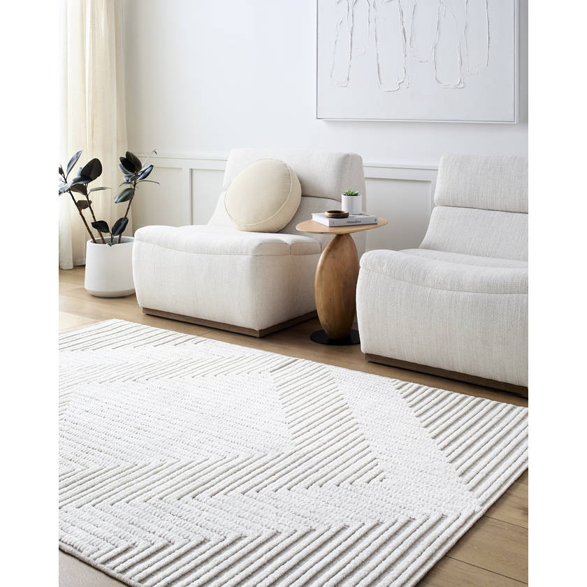 Carissa Modern Cream Washable Area Rug