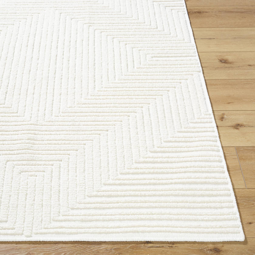 Carissa Modern White Washable Area Rug