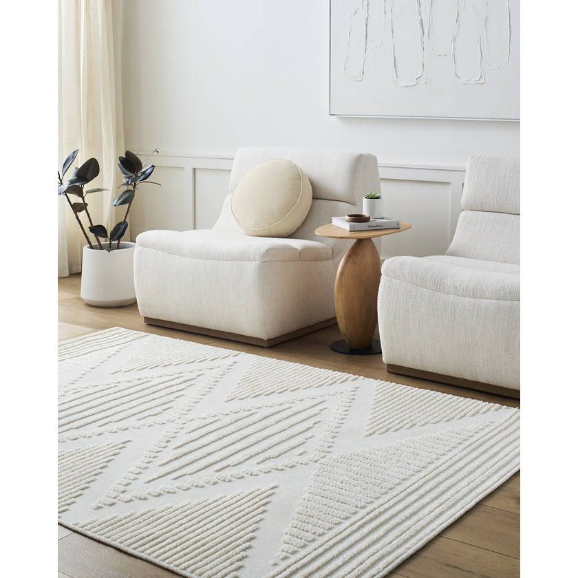 Rosamond Global Cream Washable Area Rug