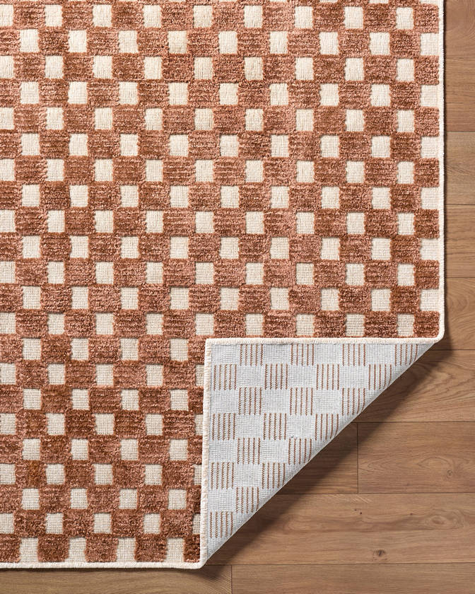 Jozette Modern Rust Washable Area Rug