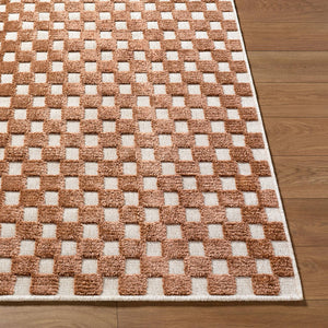 Jozette Modern Rust Washable Area Rug