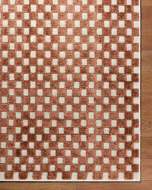 Jozette Modern Rust Washable Area Rug