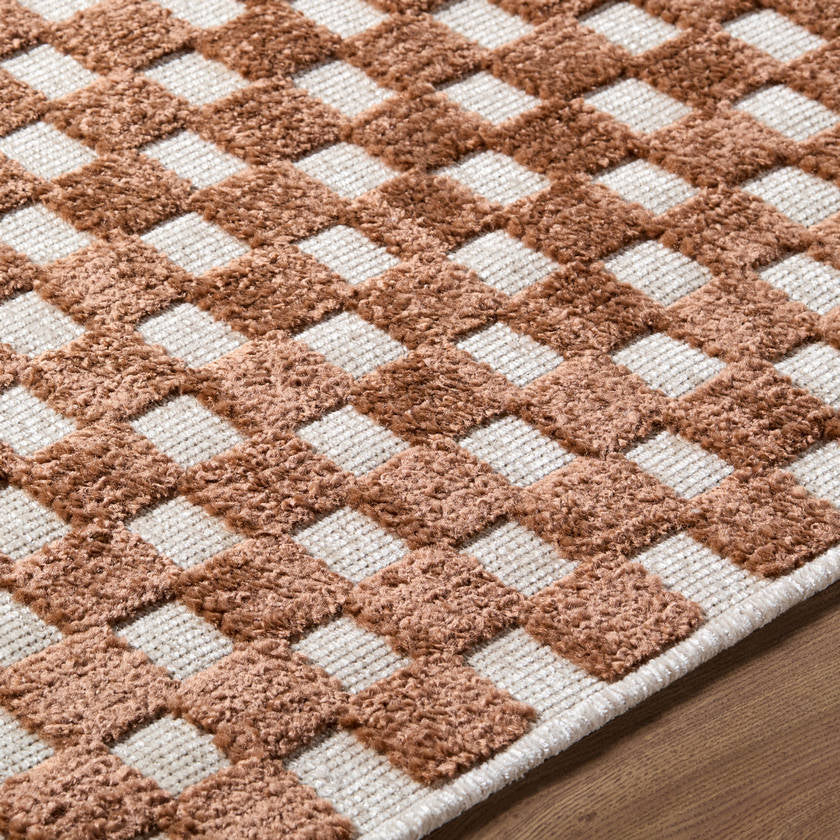 Jozette Modern Rust Washable Area Rug