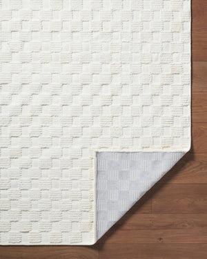 Jozette Modern White Washable Area Rug