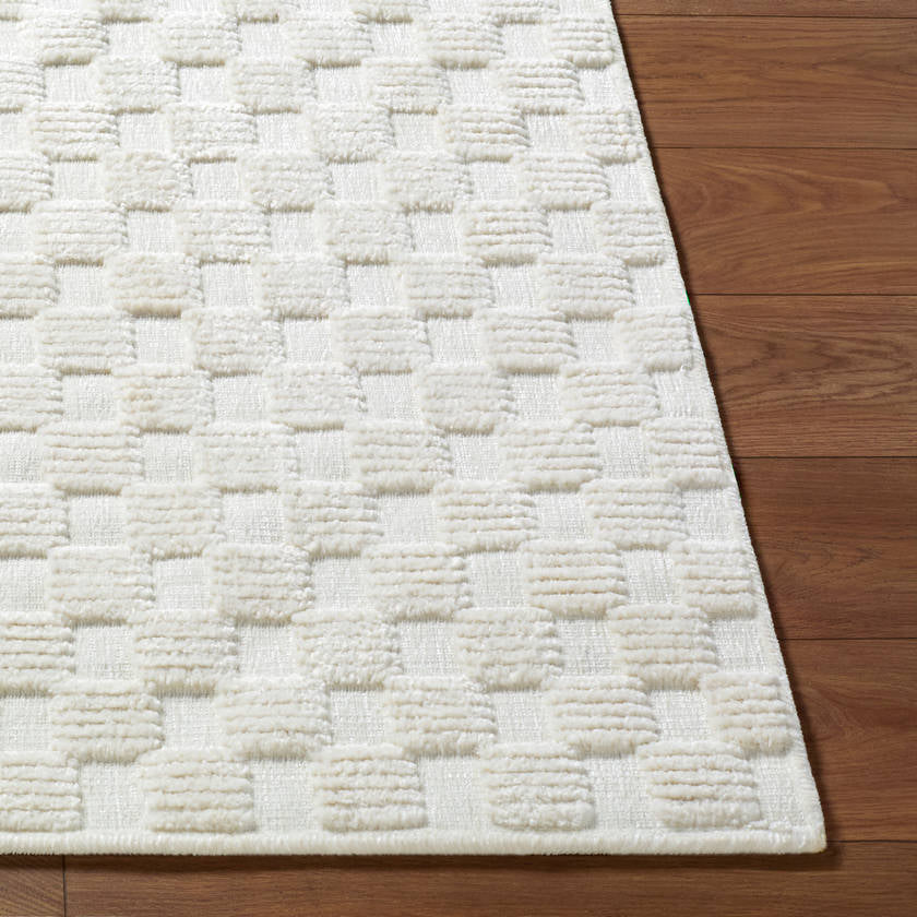 Jozette Modern White Washable Area Rug