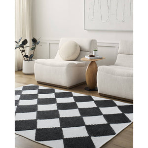 Luanne Modern Charcoal Washable Area Rug