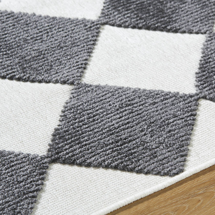 Luanne Modern Charcoal Washable Area Rug